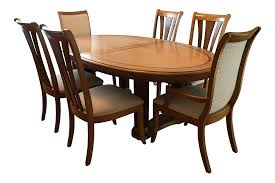 .dining table to fit 8,round dining table with 8 chairs,round extendable dining table for 8,round formal dining. Stanley Birds Eye Maple Burl Wood Formal Dining Set With Seating For 8 Chairish