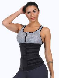 Loverbeauty Latex Zipper Waist Trainer With Double Control Belts