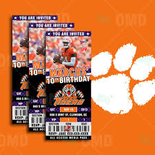 2 5x6 Clemson Tigers Sports Party Invitations In 2019