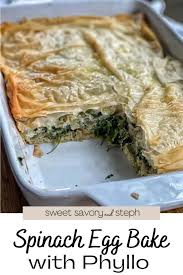 spinach egg bake with phyllo sweet