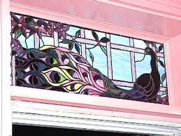 Stained Glass Transom Of A Peacock