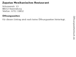 See 14 unbiased reviews of zapatas, rated 3.5 of 5 on tripadvisor and ranked #73 of 99 restaurants in ravensburg. á… Offnungszeiten Zapatas Mexikanisches Restaurant Schussenstr 13 In Ravensburg