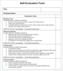 Employee Evaluation Form Sample Antonchan Co