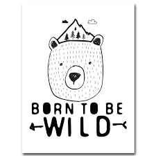 Born To Be Wild Monochrome Nursery Wall