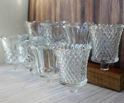 Vintage Clear Glass Votive Cups Pairs