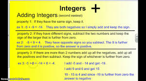 Review Of Integer Rules Youtube