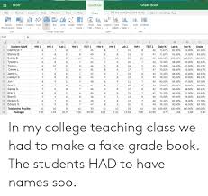 Excel Grade Book Chart Tools Tell Me What You Want To Do
