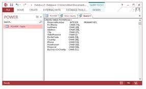 an sql table with microsoft access