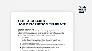 house cleaner job description free