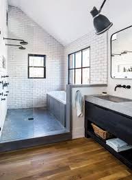 Get that farmhouse feel with this rustic industrial bathroom. Home Elegant Small Modern Bathroom Ideas