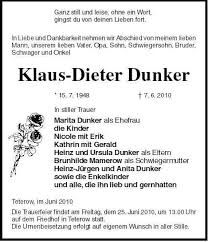 Klaus-Dieter Dunker-- 15. 7. 1 | Nordkurier Anzeigen