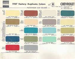 1957 Chevrolet Color Chart Car Paint