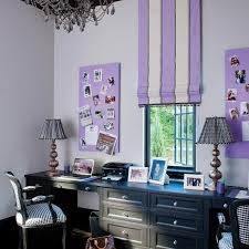 purple living space and home office