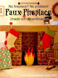 Diy Faux Cardboard Fireplace Easy