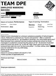 Dominos Employee Warning Record Serious Eats