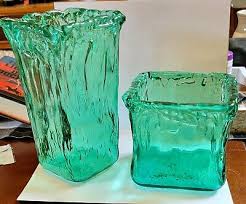 Green Glass Vase Set