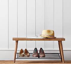 Lucy Mango Wood Shoe Rack With Bench