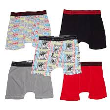 Boys Logo Solid Boxer Briefs 5 Pack 712908378