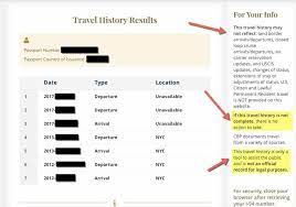 how to check your us travel history