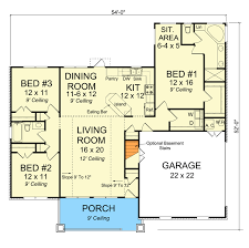 Split Bedroom Ranch Home Plan With 2
