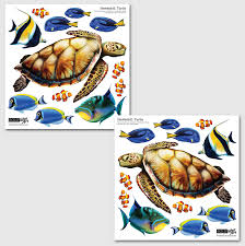 Sea Turtle And Reef Fish Wall Decal Set