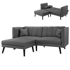 Trova una vasta selezione di divano letto 2 posti a prezzi vantaggiosi su ebay. Divano Letto Angolare Con Penisola Pouf Removibile 3 Posti Bakaji