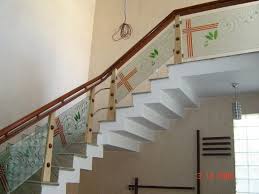 wood and glass staircase railing design