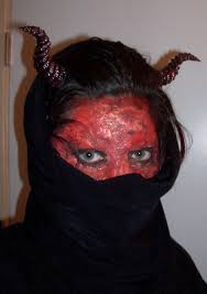latex devil face fake skin makeup
