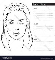 Beautiful Woman Portrait Face Chart Template
