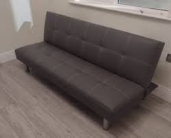 social sofa bed grey faux leather