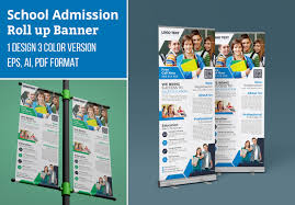 kids education roll up banner template