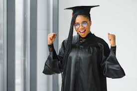 pretty african female college graduate