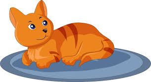 cute cat sitting on a rug vector