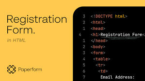 how to create a registration form in html