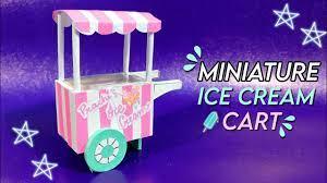 diy miniature ice cream cart with paper