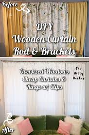 diy wooden curtain rod and brackets