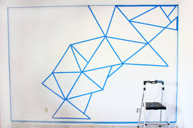 Diy Geometric Painted Wall A Bubbly Life