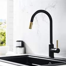 Kitchen taps with water filters. Kitchen Tap With Pull Out Spay Single Handle Sink Faucet Black Gold Modern Kitchen Faucet Black Kitchen Sink Modern Faucet