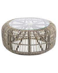 Toba Rattan Coffee Table With Glass Top