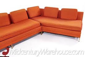Rowe Mid Century Brass Sectional Sofa