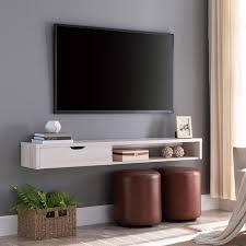 Boucher Floating Tv Stand In White Oak
