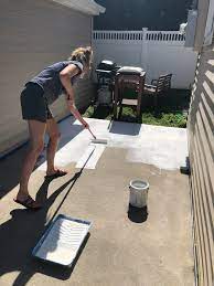 how i painted my cement patio before