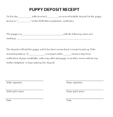 Puppy Deposit Receipt