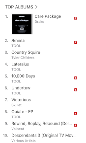 Wow Every Tool Album Has Already Cracked The Itunes Top 10