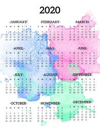 Calendar 2020 Printable One Page Calendar 2019 Printable