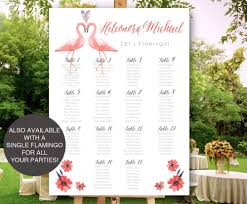 Flamingos Tropical Wedding Seating Chart Printable File