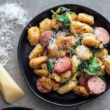 pan fried gnocchi with spinach and