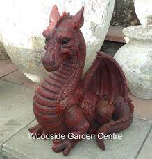 Resin Extra Large Red Dragon Garden