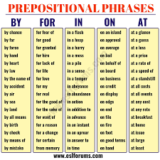 useful prepositional phrases in english