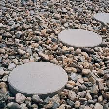 Pewter Round Concrete Step Stone